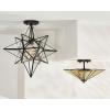 SAFAVIEH Lighting Collection Haruna Brass Flush Mount (LED Bulbs Included)(Black)