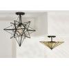 SAFAVIEH Lighting Collection Haruna Brass Flush Mount (LED Bulbs Included)(Black)