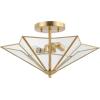 SAFAVIEH Lighting Collection Haruna Brass Flush Mount (LED Bulbs Included)(Brass)