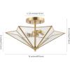 SAFAVIEH Lighting Collection Haruna Brass Flush Mount (LED Bulbs Included)(Brass)