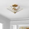SAFAVIEH Lighting Collection Haruna Brass Flush Mount (LED Bulbs Included)(Brass)