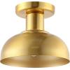 SAFAVIEH Lighting Collection Helm Chrome Flush Mount (LED Bulbs Included)(Brass)