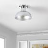 SAFAVIEH Lighting Collection Helm Chrome Flush Mount (LED Bulbs Included)(Chrome)