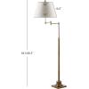 SAFAVIEH Lighting Collection Ingram Swivel Swing Arm Gold 60-inch Living Room Bedroom Home Office Standing Floor Lamp (LED Bulb Included)