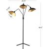 SAFAVIEH Lighting Collection Iris Mid-Century Modern Contemporary Retro Black/ Gold 70-inch Living Room Bedroom Home Office Standing Floor Lamp (LED Bulb Included)(Black / Gold)