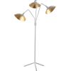 SAFAVIEH Lighting Collection Iris Mid-Century Modern Contemporary Retro Black/ Gold 70-inch Living Room Bedroom Home Office Standing Floor Lamp (LED Bulb Included)(White / Gold)