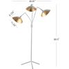 SAFAVIEH Lighting Collection Iris Mid-Century Modern Contemporary Retro Black/ Gold 70-inch Living Room Bedroom Home Office Standing Floor Lamp (LED Bulb Included)(White / Gold)