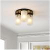 SAFAVIEH Lighting Collection Jeffra Nickel Flush Mount (LED Bulbs Included)(Black)