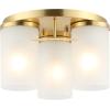 SAFAVIEH Lighting Collection Jeffra Nickel Flush Mount (LED Bulbs Included)(Brass)