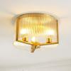 SAFAVIEH Lighting Collection Jetra Brass Flush Mount (LED Bulbs Included)