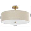 SAFAVIEH Lighting Collection Jolana White Flush Mount (LED Bulbs Included)(Oatmeal/Gold)