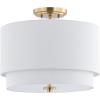 SAFAVIEH Lighting Collection Laconia White/Gold Flush Mount (LED Bulbs Included)
