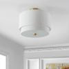 SAFAVIEH Lighting Collection Laconia White/Gold Flush Mount (LED Bulbs Included)