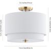SAFAVIEH Lighting Collection Laconia White/Gold Flush Mount (LED Bulbs Included)