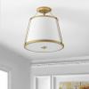 SAFAVIEH Lighting Collection Lanis White/Gold Flush Mount (LED Bulbs Included)