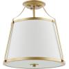 SAFAVIEH Lighting Collection Lanis White/Gold Flush Mount (LED Bulbs Included)