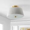 SAFAVIEH Lighting Collection Larlon White/Gold Flush Mount (LED Bulbs Included)