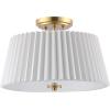 SAFAVIEH Lighting Collection Larlon White/Gold Flush Mount (LED Bulbs Included)