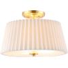 SAFAVIEH Lighting Collection Larlon White/Gold Flush Mount (LED Bulbs Included)