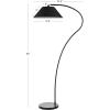 SAFAVIEH Lighting Collection Lumi Mid-Century Modern Retro Scandinavian Black 69-inch Living Room Bedroom Home Office Standing Arc Floor Lamp (LED Bulb Included)