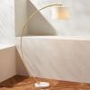 SAFAVIEH Lighting Collection Madigan Contemporary Gold/White 70-inch Arched Floor Lamp (LED Bulb Included)