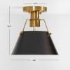 SAFAVIEH Lighting Collection Mazelle Industrial Farmhouse Black/Brass Flush Mount (LED Bulbs Included)