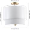 SAFAVIEH Lighting Collection Namida White/Gold Flush Mount (LED Bulbs Included)