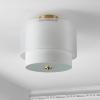 SAFAVIEH Lighting Collection Namida White/Gold Flush Mount (LED Bulbs Included)