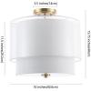 SAFAVIEH Lighting Collection Namida White/Gold Flush Mount (LED Bulbs Included)