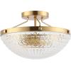 SAFAVIEH Lighting Collection Nienna Art Deco Clear/Gold Flush Mount (LED Bulbs Included)