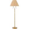 SAFAVIEH Lighting Collection Nola Coastal Boho Natural & Gold Rattan 2-Light 60-inch Pull-Chain Floor Lamp (LED Bulbs Included)(Natural/Gold)