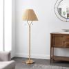 SAFAVIEH Lighting Collection Nola Coastal Boho Natural & Gold Rattan 2-Light 60-inch Pull-Chain Floor Lamp (LED Bulbs Included)(Natural/Gold)