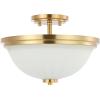 SAFAVIEH Lighting Collection Okami Brass Flush Mount (LED Bulbs Included)