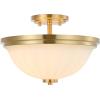 SAFAVIEH Lighting Collection Okami Brass Flush Mount (LED Bulbs Included)