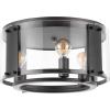 SAFAVIEH Lighting Collection Olen Modern Chrome/Black Flush Mount (LED Bulbs Included)