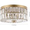 SAFAVIEH Lighting Collection Parda Art Deco Glam Brass Flush Mount (LED Bulbs Included)