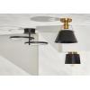 SAFAVIEH Lighting Collection Parkes Modern Black/Brass Flush Mount (LED Bulbs Included)