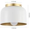 SAFAVIEH Lighting Collection Peale Modern Contemporary White/Gold Flush Mount (LED Bulb Included)
