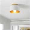 SAFAVIEH Lighting Collection Peale Modern Contemporary White/Gold Flush Mount (LED Bulb Included)