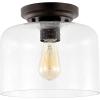 SAFAVIEH Lighting Collection Rianne Farmhouse Black Flush Mount (LED Bulb Included)