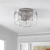 SAFAVIEH Lighting Collection Ruslen Art Deco Nickel Crystal Flush Mount (LED Bulbs Included)