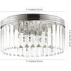 SAFAVIEH Lighting Collection Ruslen Art Deco Nickel Crystal Flush Mount (LED Bulbs Included)