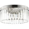 SAFAVIEH Lighting Collection Ruslen Art Deco Nickel Crystal Flush Mount (LED Bulbs Included)