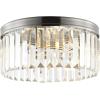SAFAVIEH Lighting Collection Ruslen Art Deco Nickel Crystal Flush Mount (LED Bulbs Included)
