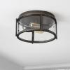 SAFAVIEH Lighting Collection Tiller Antique Silver Flush Mount (LED Bulbs Included)