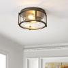 SAFAVIEH Lighting Collection Tiller Antique Silver Flush Mount (LED Bulbs Included)