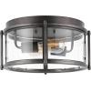 SAFAVIEH Lighting Collection Tiller Antique Silver Flush Mount (LED Bulbs Included)
