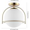 SAFAVIEH Lighting Collection Valise Gold/White Globe Flush Mount (LED Bulb Included)