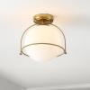 SAFAVIEH Lighting Collection Valise Gold/White Globe Flush Mount (LED Bulb Included)