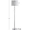 SAFAVIEH Lighting Collection Venezia Clear Crystal/ Chrome 61-inch Living Room Bedroom Home Office Standing Floor Lamp (LED Bulb Included)(Crystal)